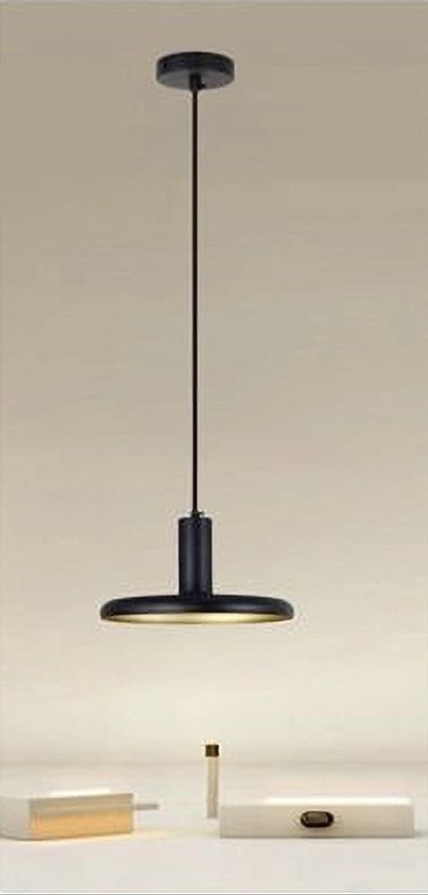 LAMPADARIO A SOSPENSIONE DESIGN MODERNO CON PARALUME IN FERRO NERO ORO E27 IP20 33757 - 4
