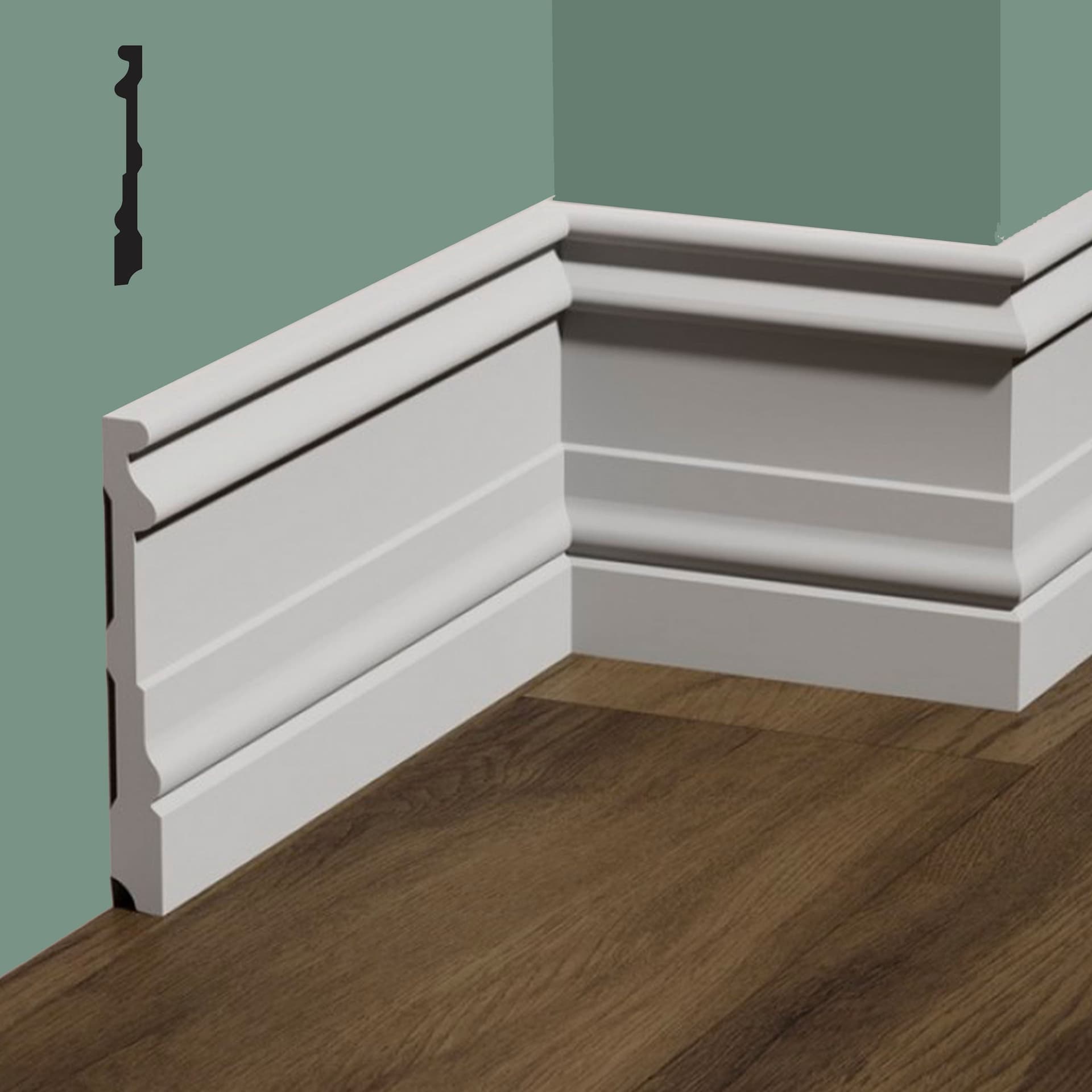 bancale da 64,8ml di Battiscopa REGALE in POLIMERI FeelingWood-HD 150x17mm - BIANCO - Eternal Parquet