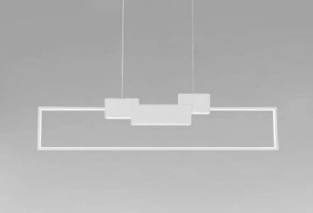 LAMPADARIO A SOSPENSIONE LED 42W RETTANGOLARE DESIGN MODERNO BIANCO LUCE FREDDA 71578 - 5