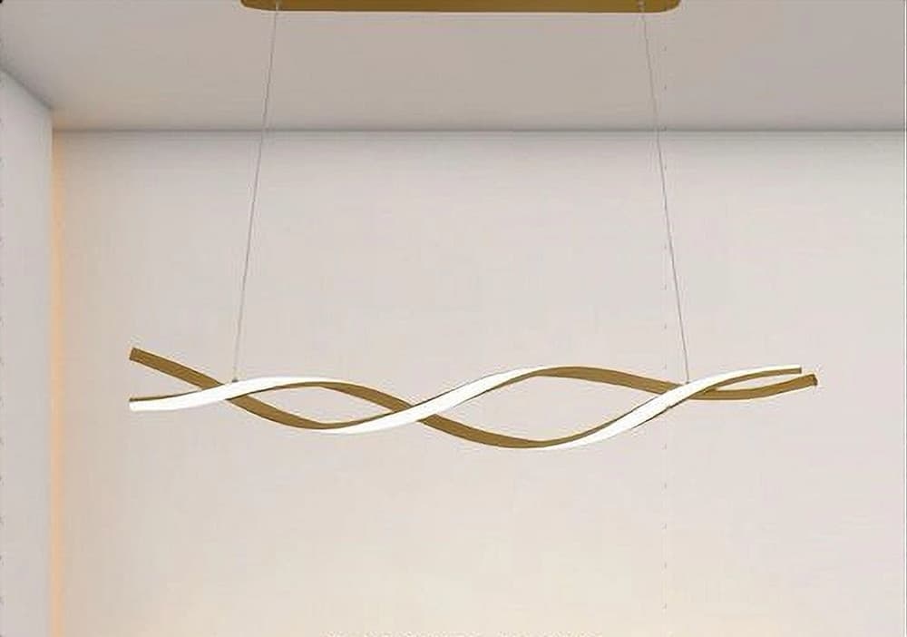 LAMPADARIO LED A SOSPENSIONE 48W ORO SPIRALE ONDULATO VORTICE INTRECCIATO LUCE 4000K 32507 - 4