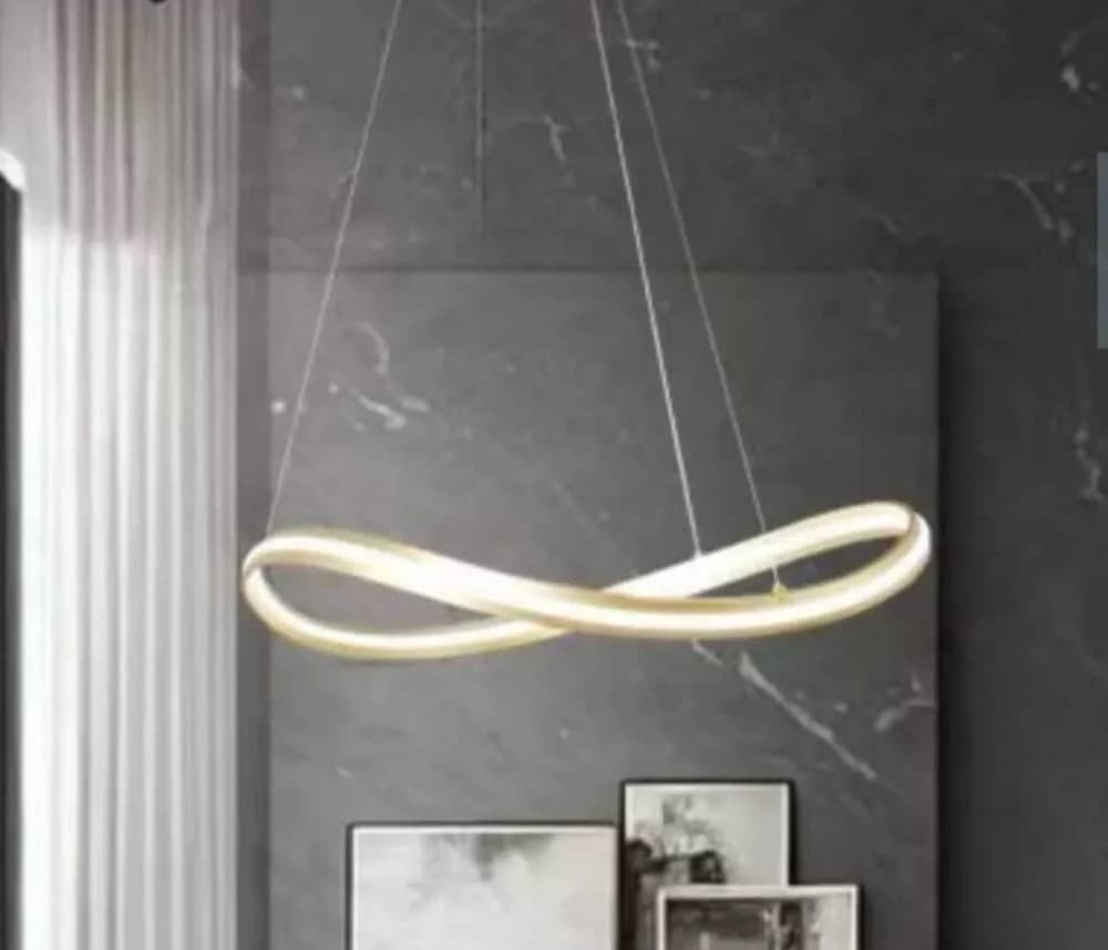 LAMPADARIO LED MODERNO A FIOCCO 100W LAMPADA A SOSPENSIONE LUCE 6500K 70CM ORO 33405 - 4