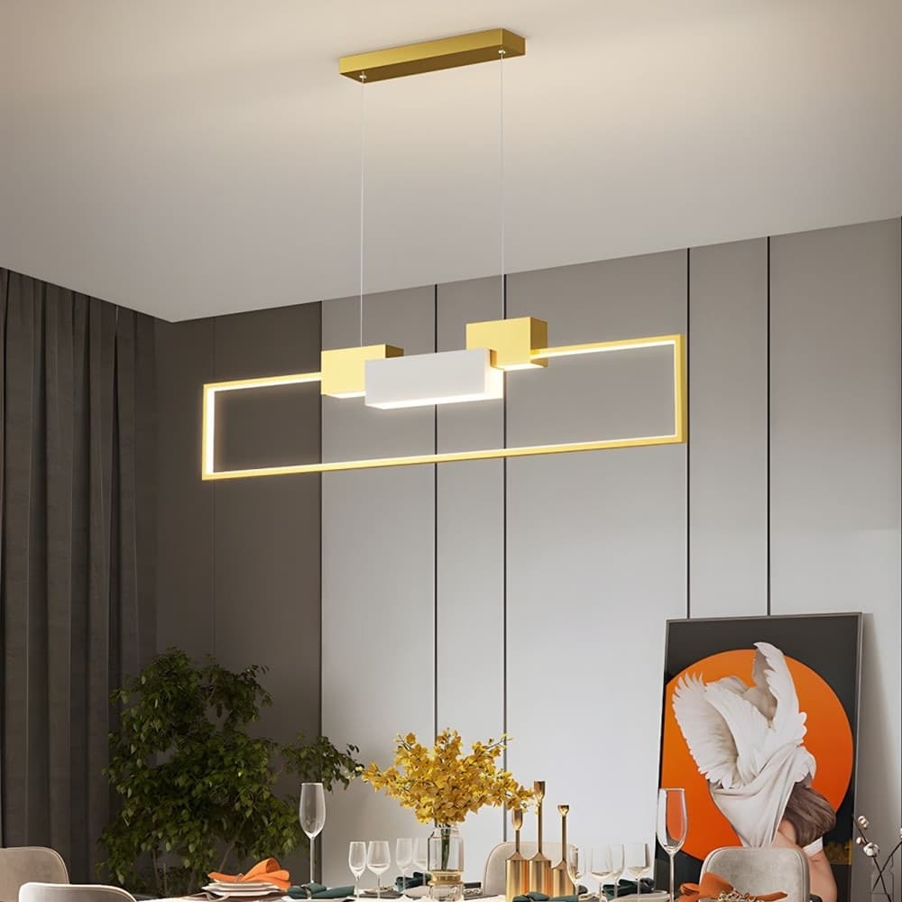 LAMPADARIO A SOSPENSIONE LED 36W RETTANGOLARE CON TELECOMANDO DESIGN MODERNO ORO 71592 - 6