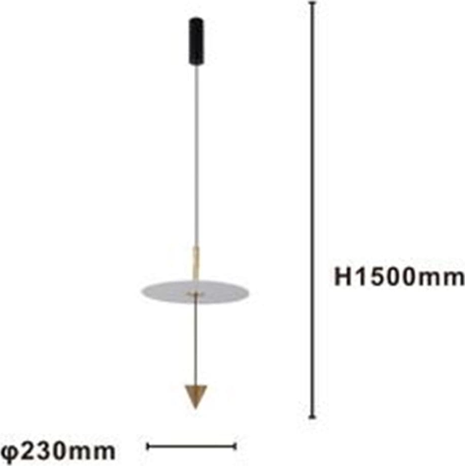 LAMPADARIO A SOSPENSIONE LAMPADA 12W LUCE LED 6500K DISCO BIANCO Ø23CM CONO ORO 33023 - 4