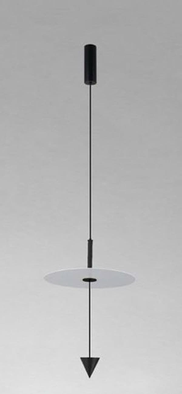 LAMPADARIO A SOSPENSIONE LAMPADA 12W LUCE LED 6500K DISCO BIANCO Ø23CM CONO NERO 32009 - 4