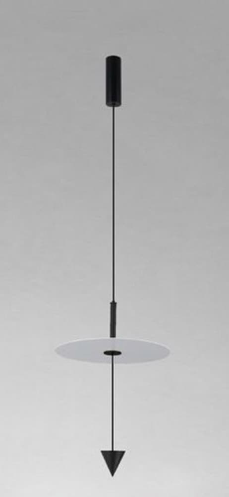 LAMPADARIO A SOSPENSIONE LAMPADA 12W LUCE LED 6500K DISCO BIANCO Ø23CM CONO NERO 32009 - 4