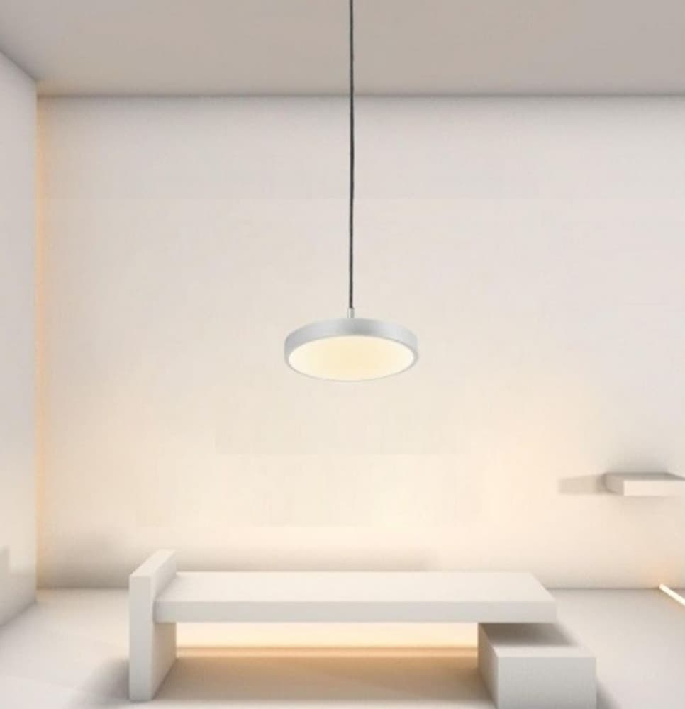 LAMPADARIO A SOSPENSIONE LED 40W ARGENTO CERCHIO TONDO MODERNO MINIMAL LUCE 4000K 32934 - 5
