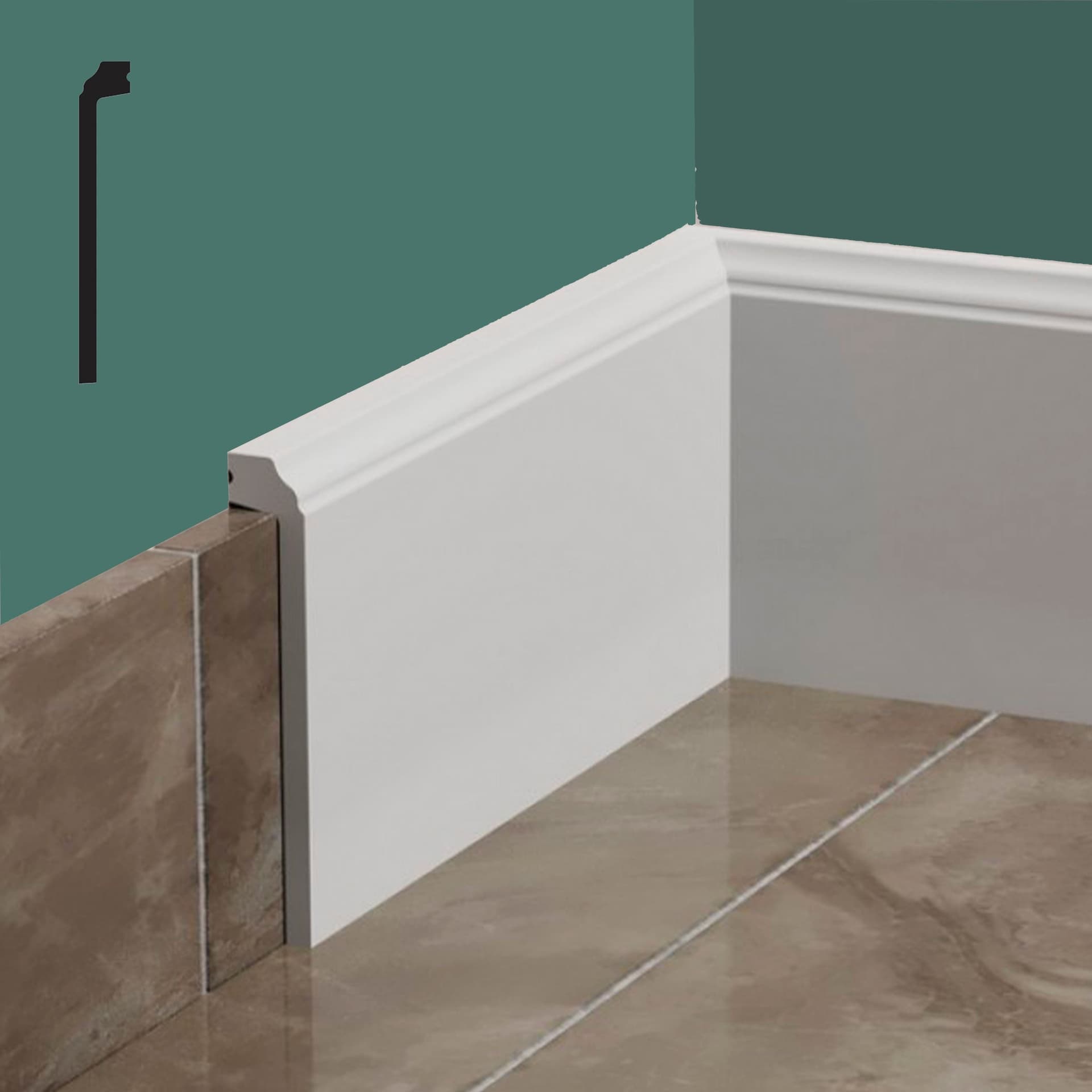 Bancale da 62,4ml di Battiscopa Coprimarmo FIRENZE  in POLIMERI FeelingWood-HD 144x23mm - BIANCO - Eternal Parquet