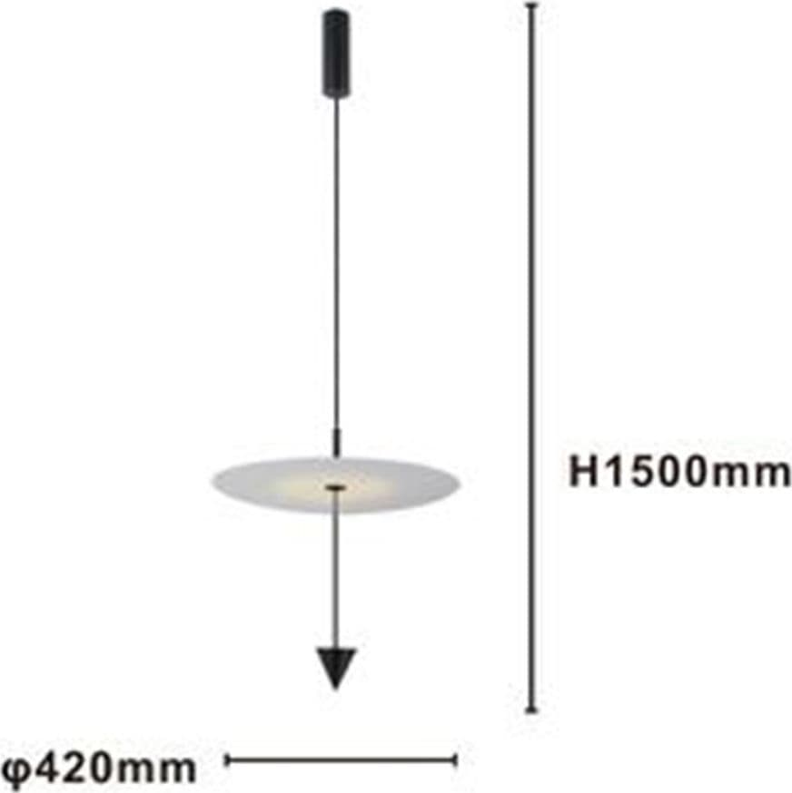 LAMPADARIO A SOSPENSIONE LAMPADA 18W LUCE LED 4000K DISCO BIANCO Ø42CM CONO NERO 33054 - 4