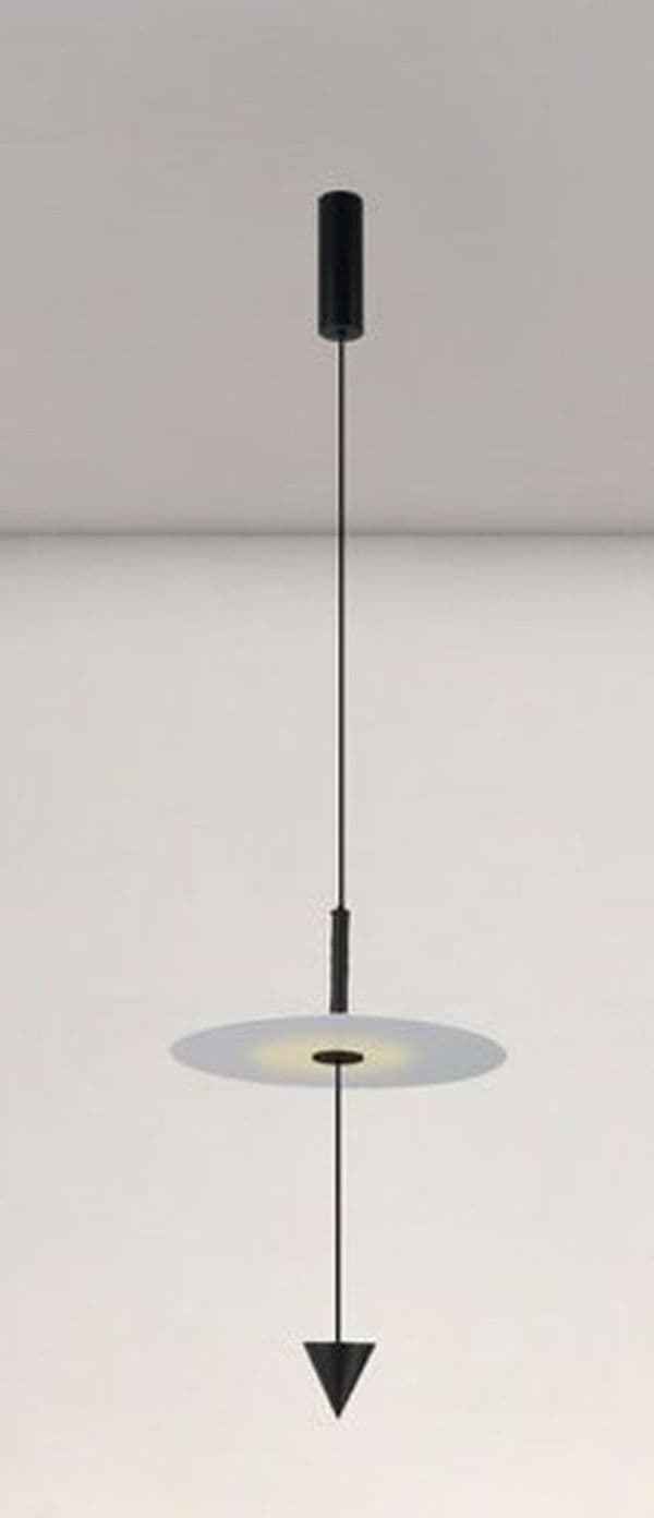 LAMPADARIO A SOSPENSIONE LAMPADA 12W LUCE LED 4000K DISCO BIANCO Ø23CM CONO NERO 32996 - 4