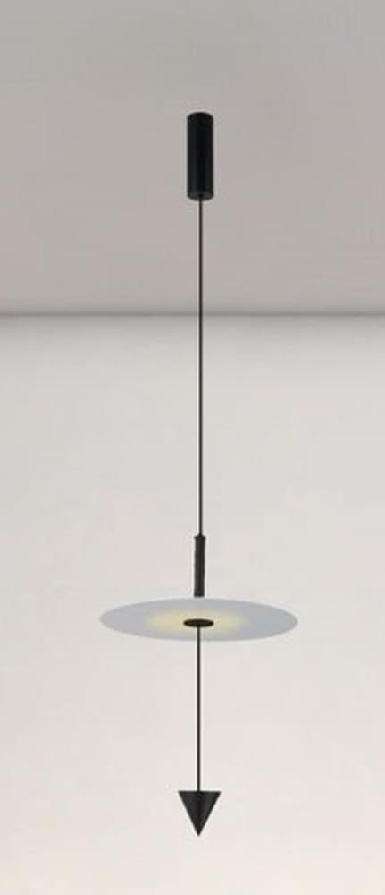 LAMPADARIO A SOSPENSIONE LAMPADA 12W LUCE LED 4000K DISCO BIANCO Ø23CM CONO NERO 32996 - 4