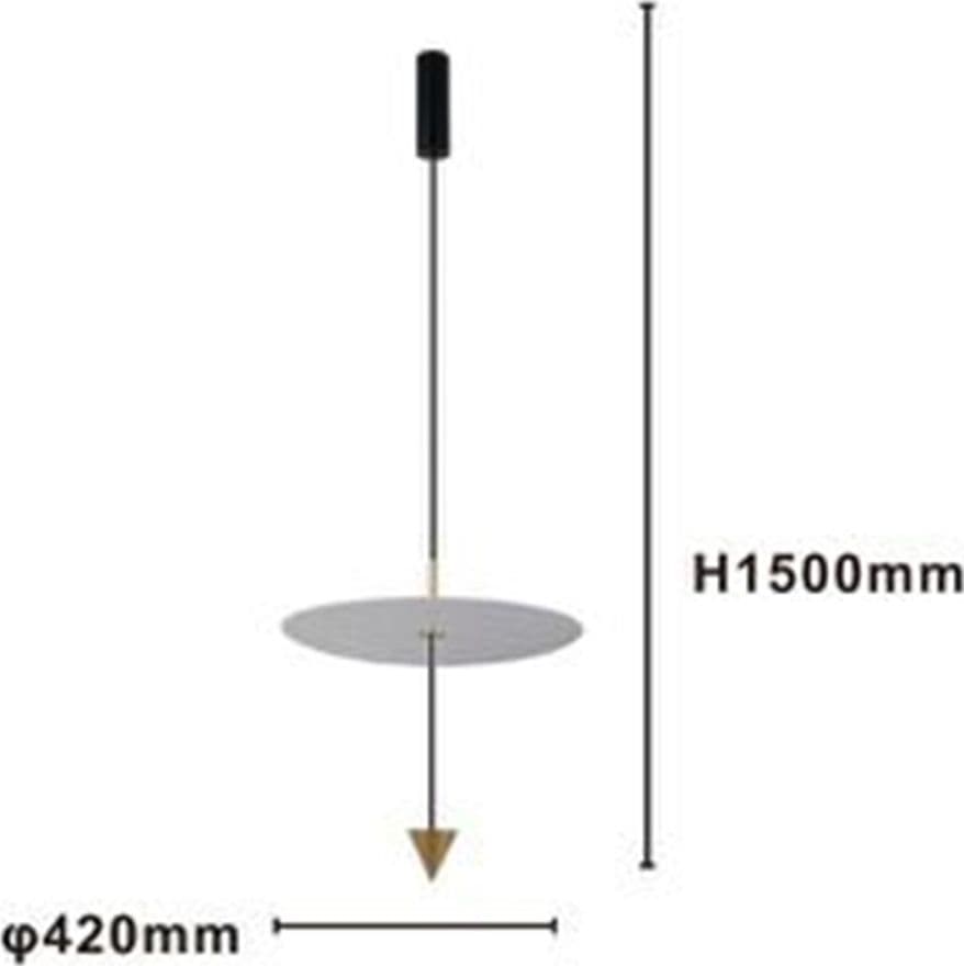 LAMPADARIO A SOSPENSIONE LAMPADA 18W LUCE LED 6500K DISCO BIANCO Ø42CM CONO ORO 33085 - 4