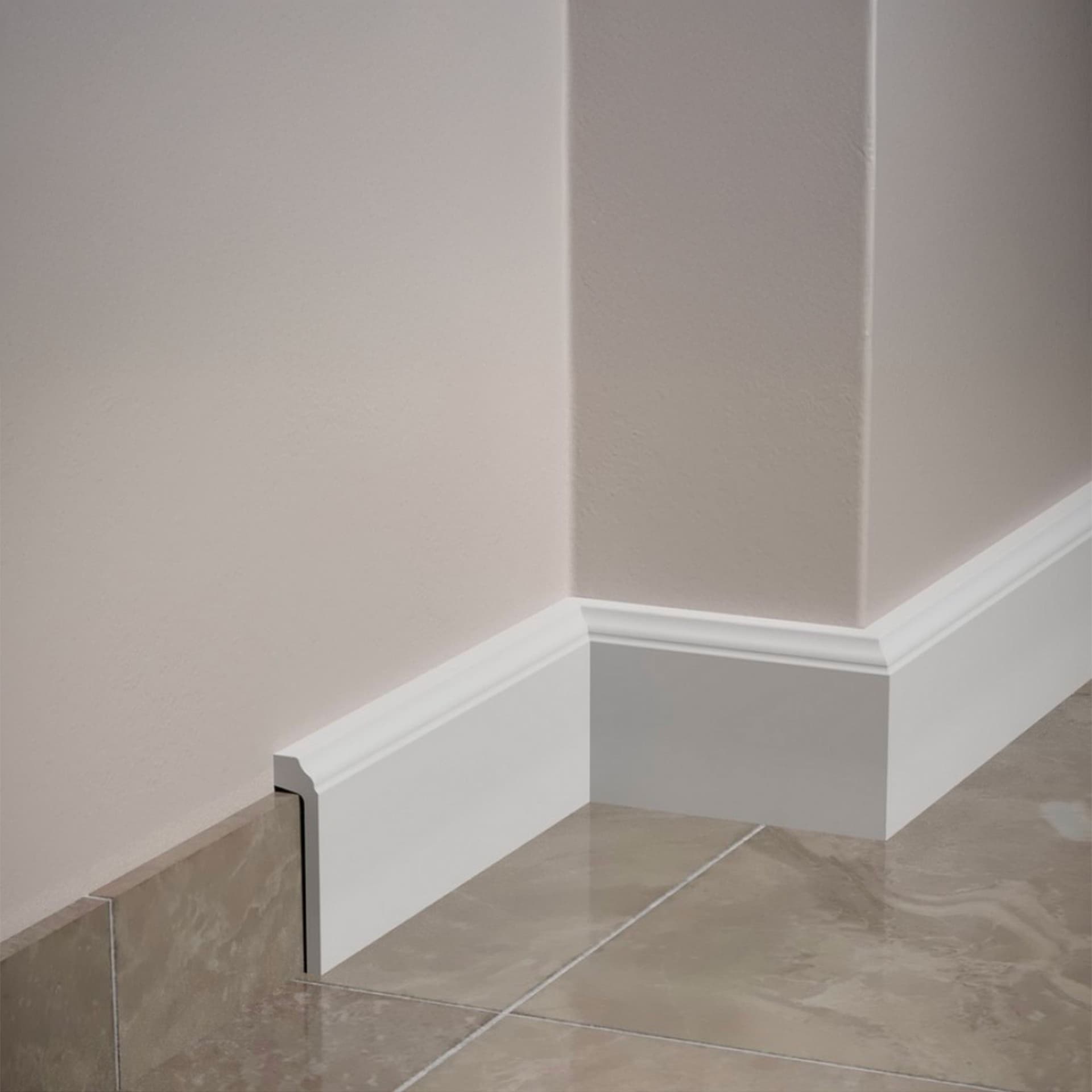 bancale da 86,4ml di Battiscopa Coprimarmo FIRENZE  in POLIMERI FeelingWood-HD 100x22mm - BIANCO - Eternal Parquet
