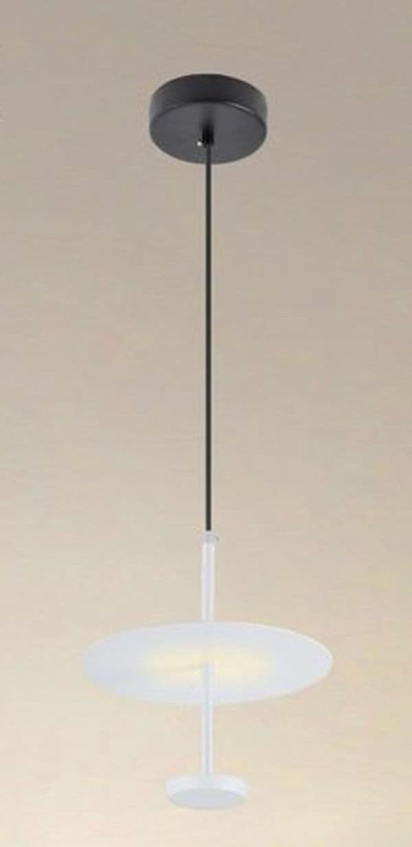 LAMPADARIO A SOSPENSIONE LUCE 4000K LED 12W DISCO PARALUME PIATTO BIANCO ROTONDO 33092 - 4
