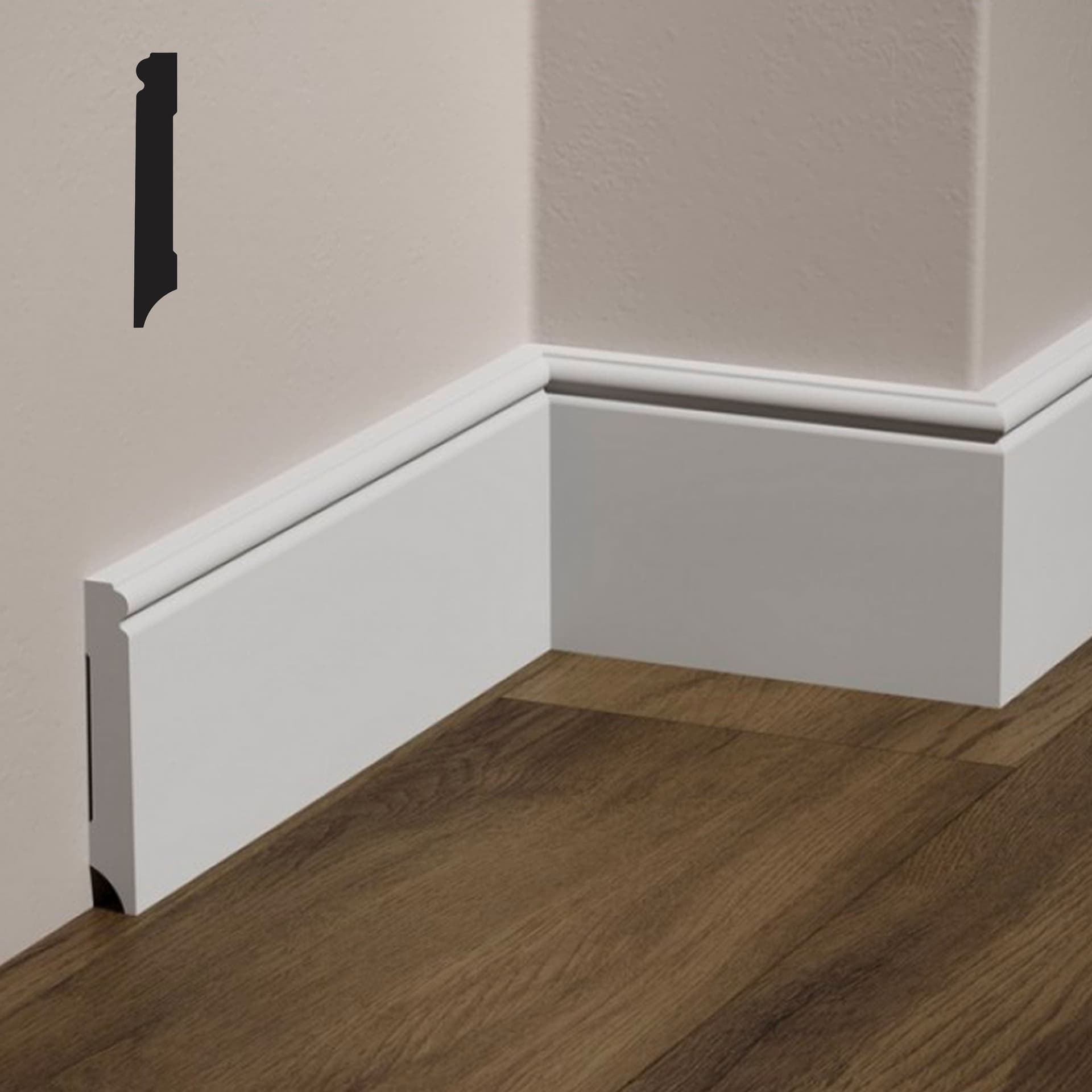 bancale da 86,4ml di Battiscopa BARONETTO in POLIMERI FeelingWood-HD 101x15mm - BIANCO - 3