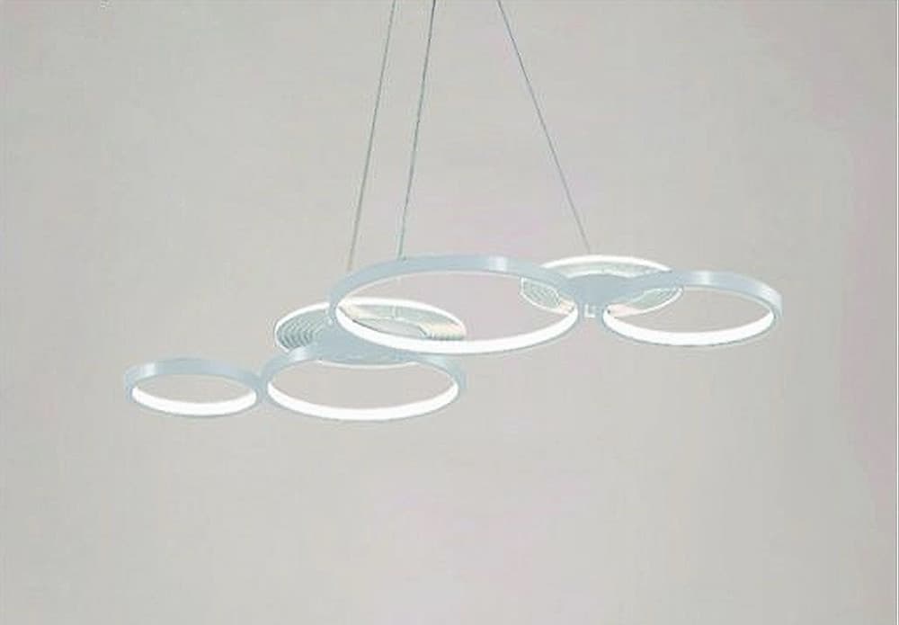 LAMPADARIO A SOSPENSIONE LED BIANCO 62W 6 ANELLI LUMINOSI MODERNO LUCE 6500K 71408 - 3