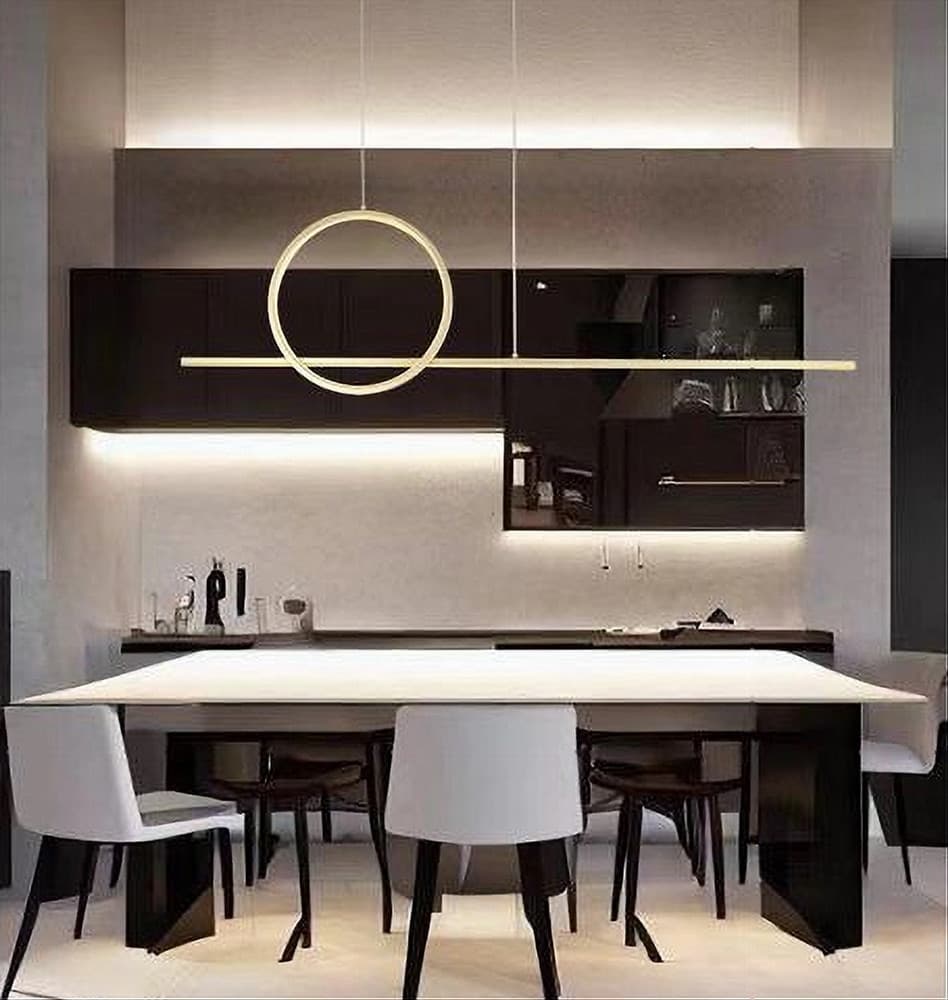 LAMPADARIO A SOSPENSIONE LED 48W DESIGN CERCHIO LINEA ORO IP20 CUCINA LUCE 4000K 33573 - 2