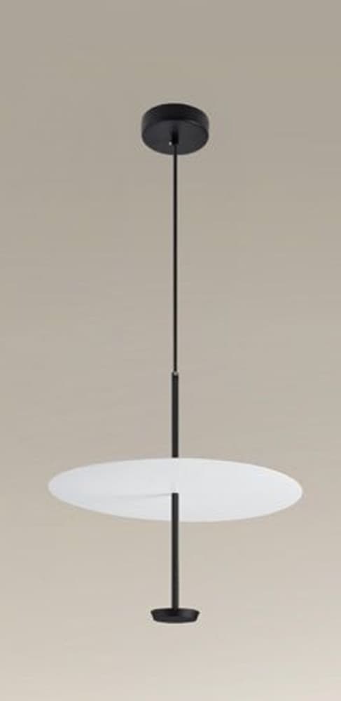 LAMPADARIO A SOSPENSIONE LUCE 6500K LED 18W DISCO PARALUME PIATTO BIANCO NERO TONDO 33184 - 4