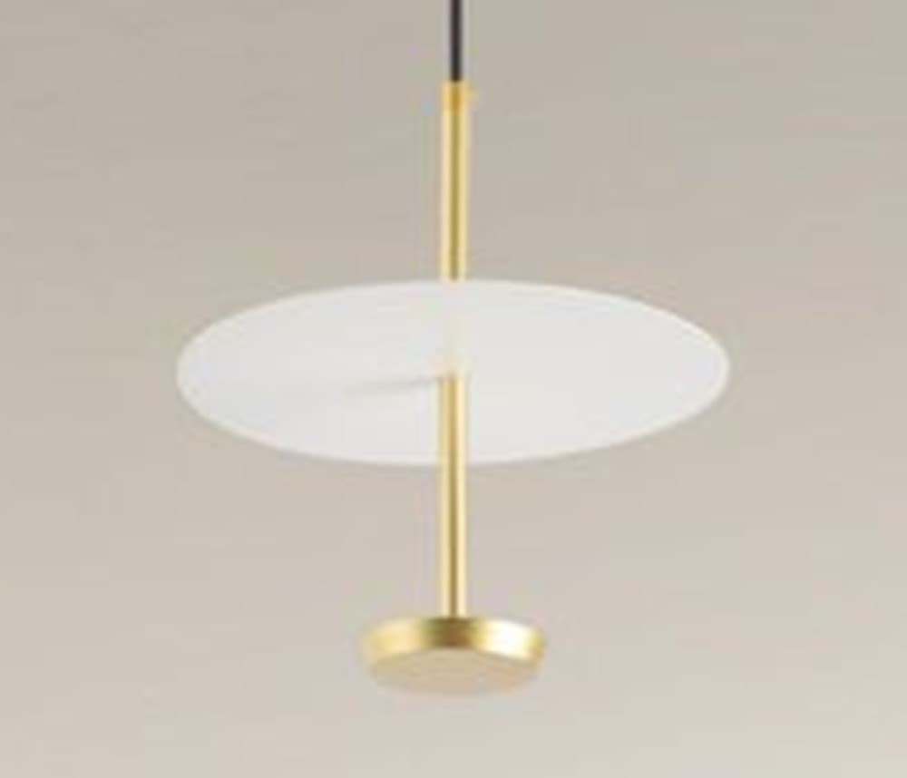 LAMPADARIO A SOSPENSIONE LUCE 6500K LED 12W DISCO PARALUME PIATTO BIANCO ORO TONDO 33146 - 3