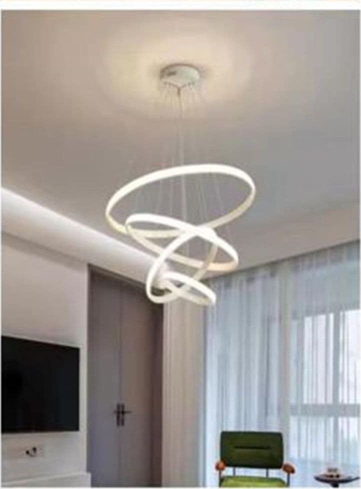 LAMPADARIO SOSPESO LED 120W 4 CERCHI PENDENTE ROTONDO ANELLI BIANCO LUCE 4000K 50279 - 4