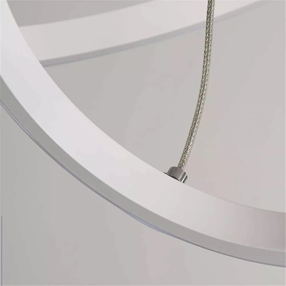 LAMPADARIO SOSPESO LED 120W 4 CERCHI PENDENTE ROTONDO ANELLI BIANCO LUCE 4000K 50279 - 8