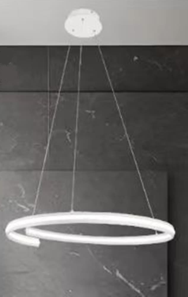 LAMPADARIO LED MODERNO A SEMICERCHIO 100W A SOSPENSIONE LUCE 6500K 70CM BIANCO 33429 - 4