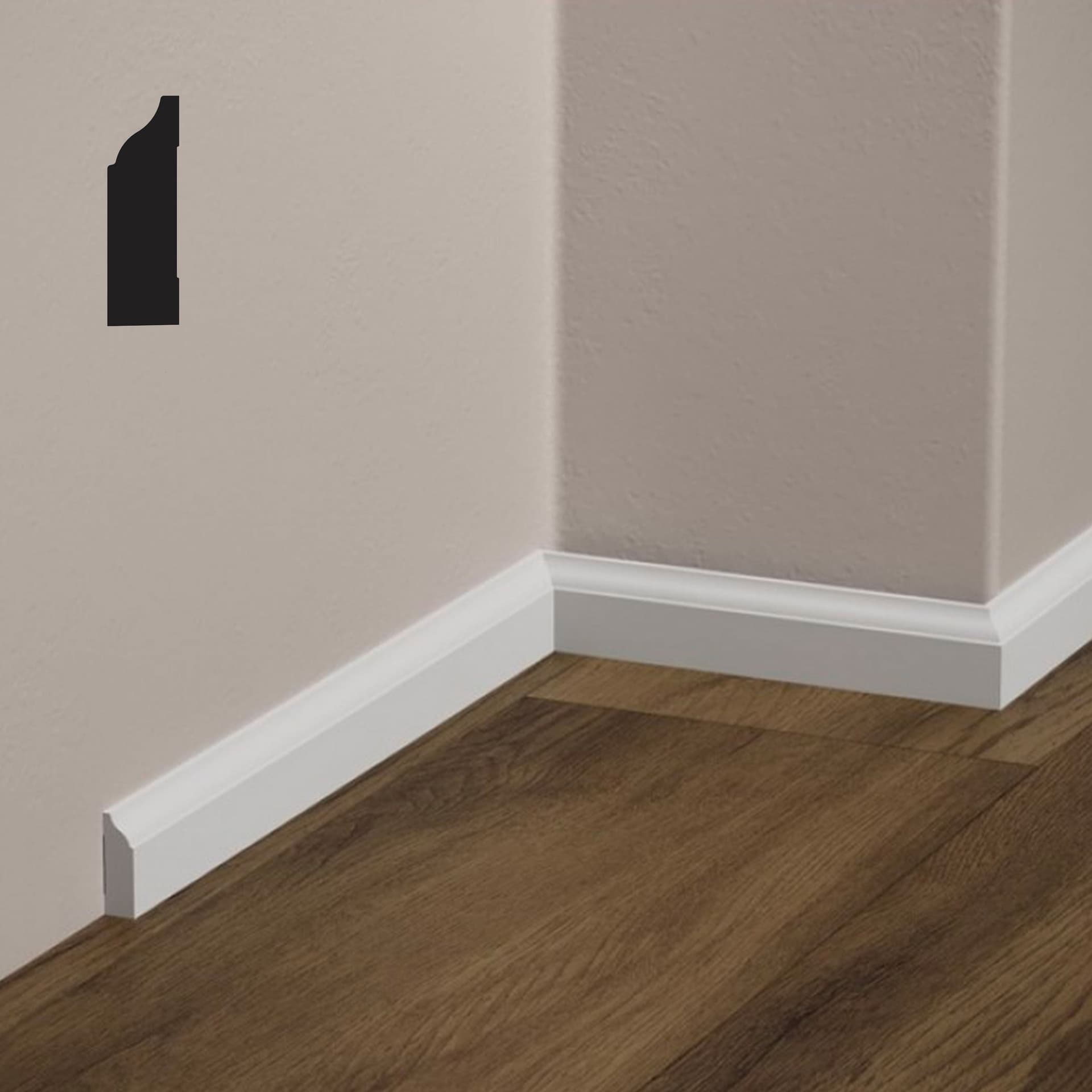 bancale da 184,80ml di Battiscopa FIRENZE in POLIMERI FeelingWood-HD 32x10mm - BIANCO - 3