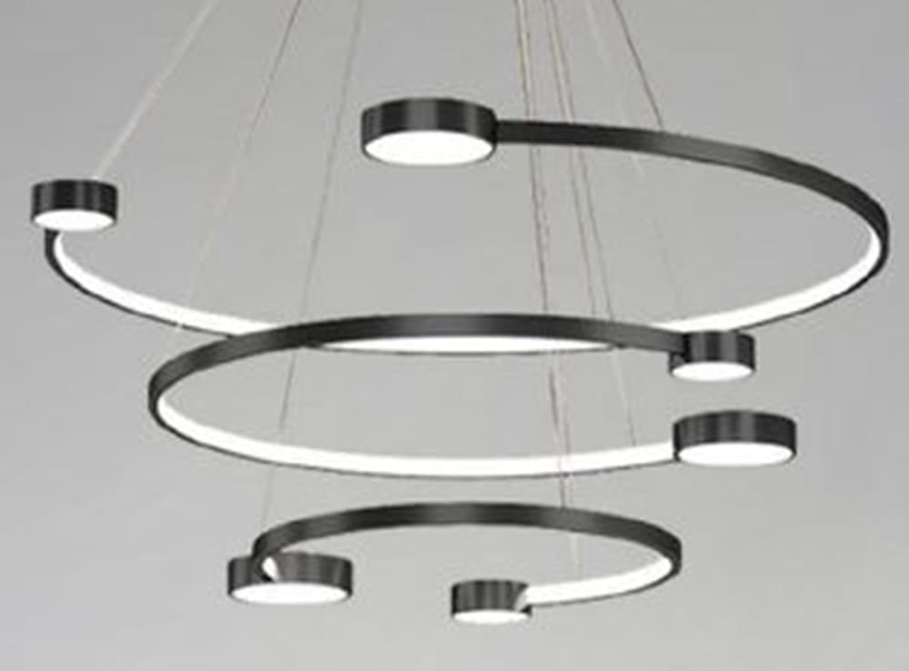 LAMPADARIO A SOSPENSIONE LED 65W 3 SEMI CERCHI CON TELECOMANDO DESIGN MODERNO NERO 71385 - 4