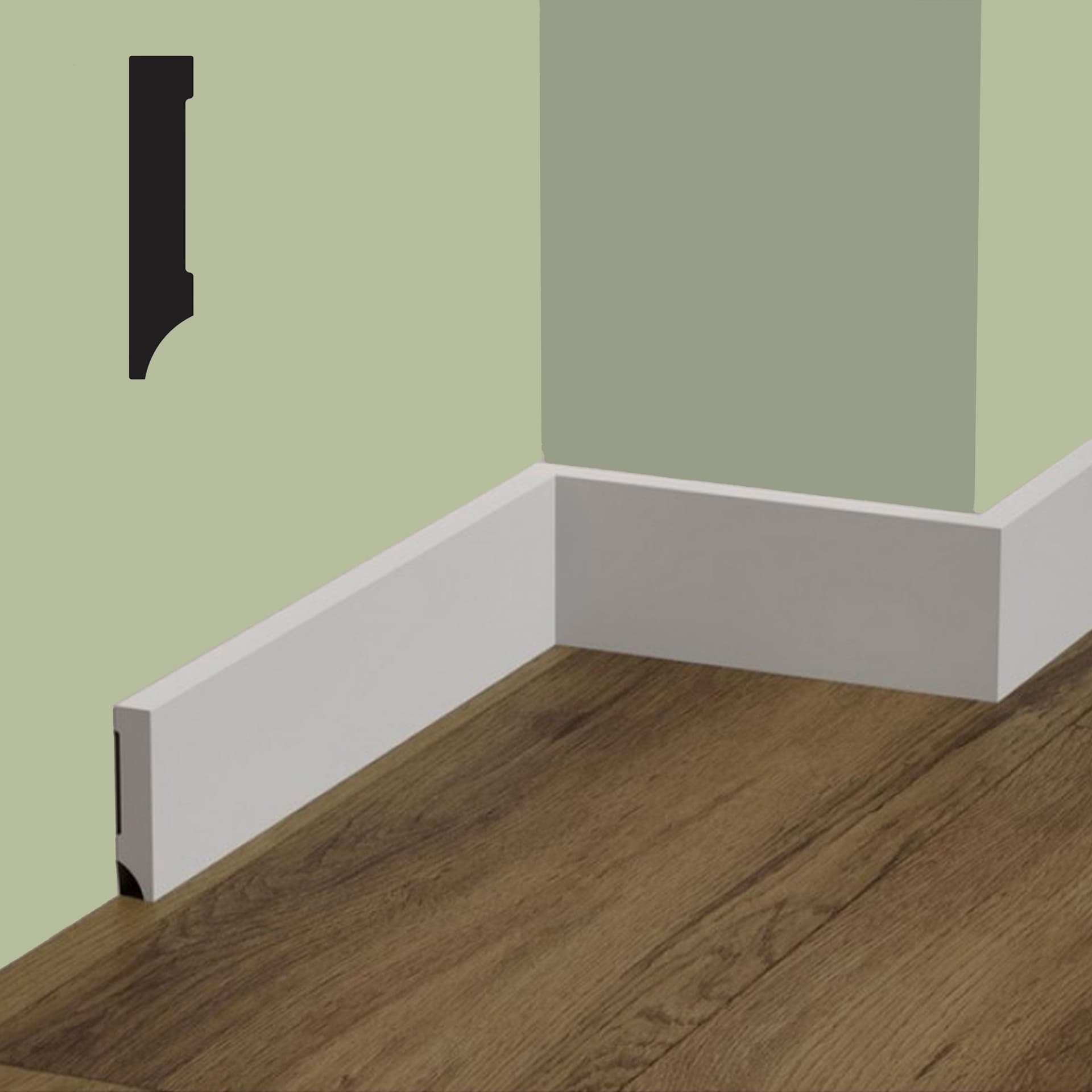 Battiscopa DIRITTO SQUADRATO in POLIMERI FeelingWood-HD 60x11mm - BIANCO (prezzo al metro) in Battiscopa Eternal Parquet - Ariano Irpino, commercioVirtuoso.it
