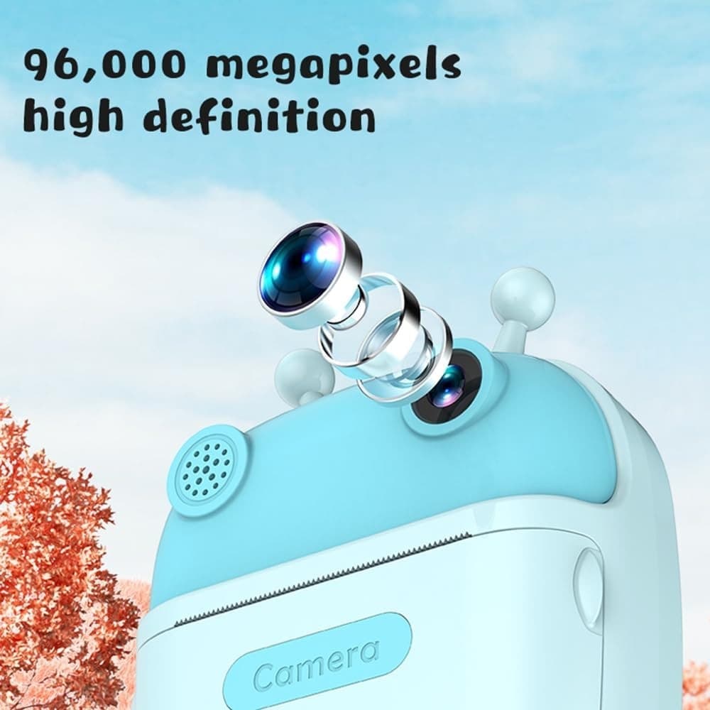 FOTOCAMERA A STAMPA ISTANTANEA PER BAMBINI DIGITALE 1080P DOPPIO OBIETTIVO CON CARTA - 10