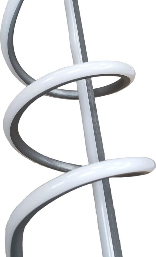 LAMPADARIO SOSPESO LED 65W ARGENTO SPIRALE ONDULATO VORTICE ORIZZONTALE LUCE 3000K-6500K 01165 - 2