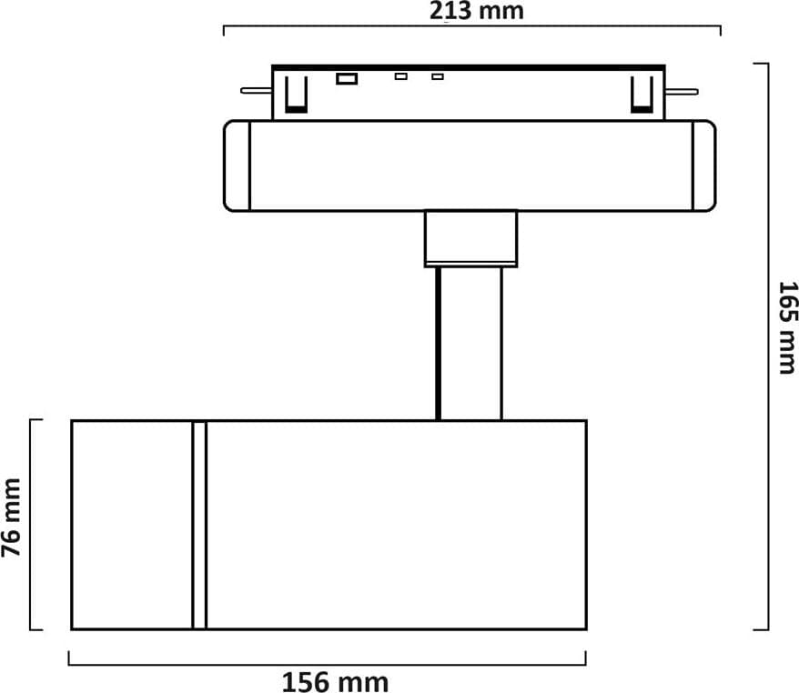 FARETTO LED 24W NERO MAGNETICO PER BINARIO MONOFASE 48V LUCE 4000K 3000K COB-24W - 11