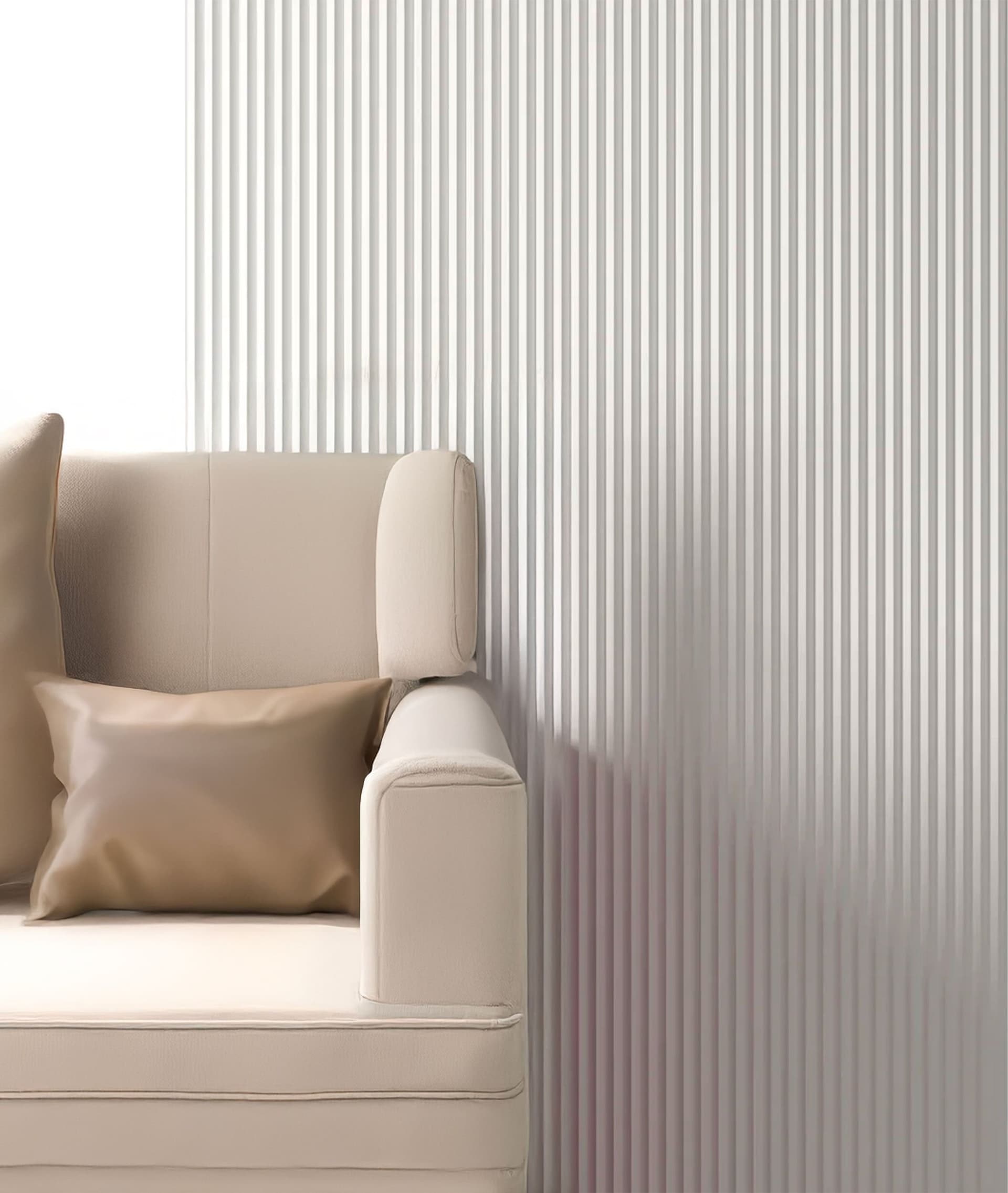 €4,99ml - Asta intera 10x200x2900mm di Rivestimento Parete Boiserie mod.PEAK cannettato Lamelli in Polimeri bianco - Eternal Parquet