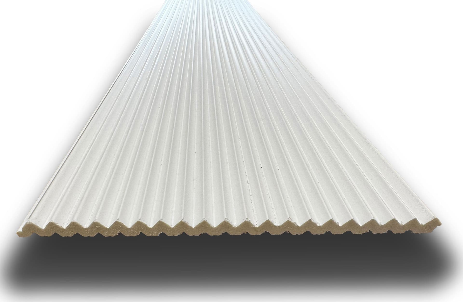€4,99ml - Asta intera 10x200x2900mm di Rivestimento Parete Boiserie mod.PEAK cannettato Lamelli in Polimeri bianco - Eternal Parquet