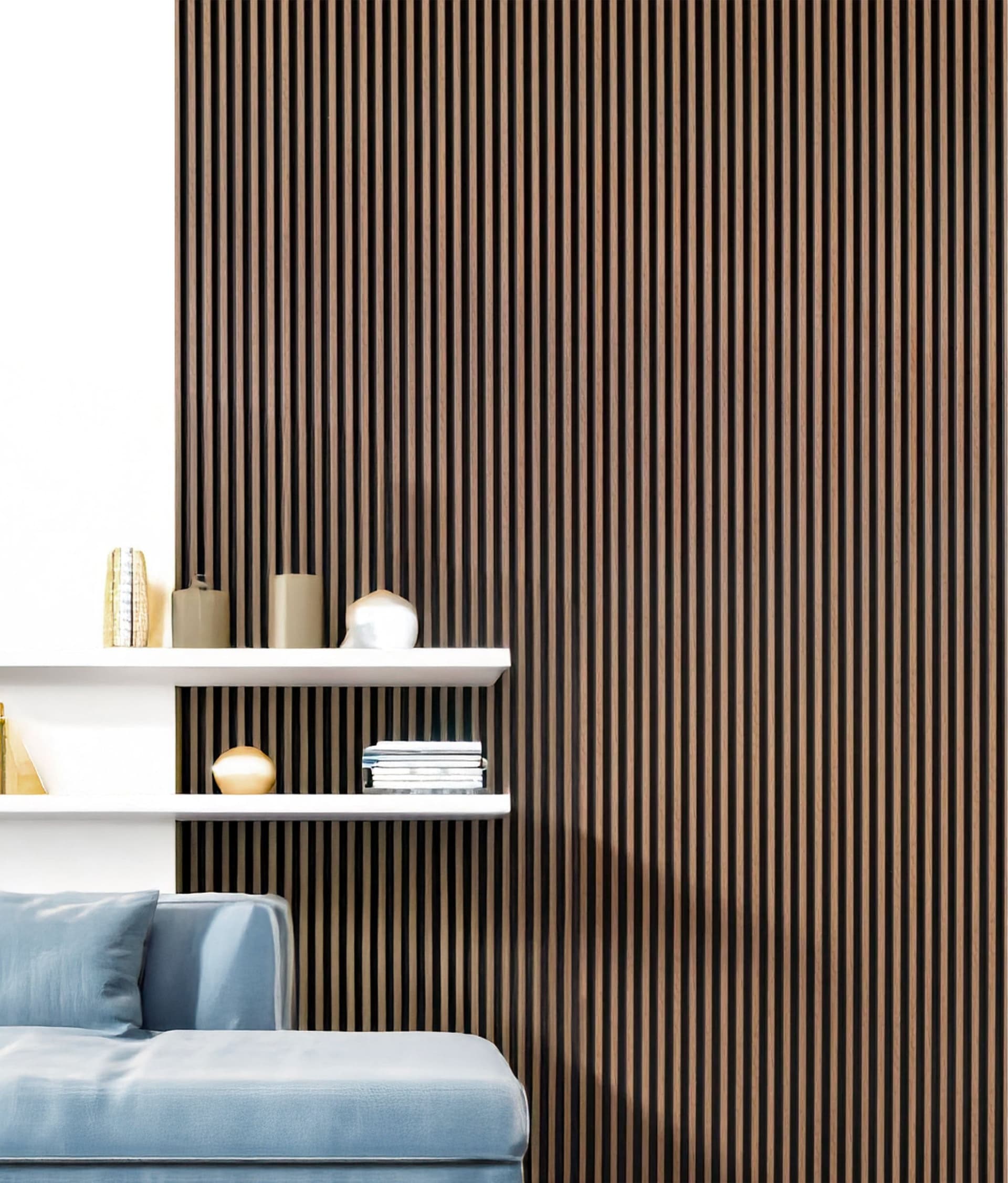 €2,99ml - Asta intera 12x122x2900mm di Rivestimento Parete Boiserie cannettato Lamelli stretti in Polimeri ROVERE BRUNO - Eternal Parquet