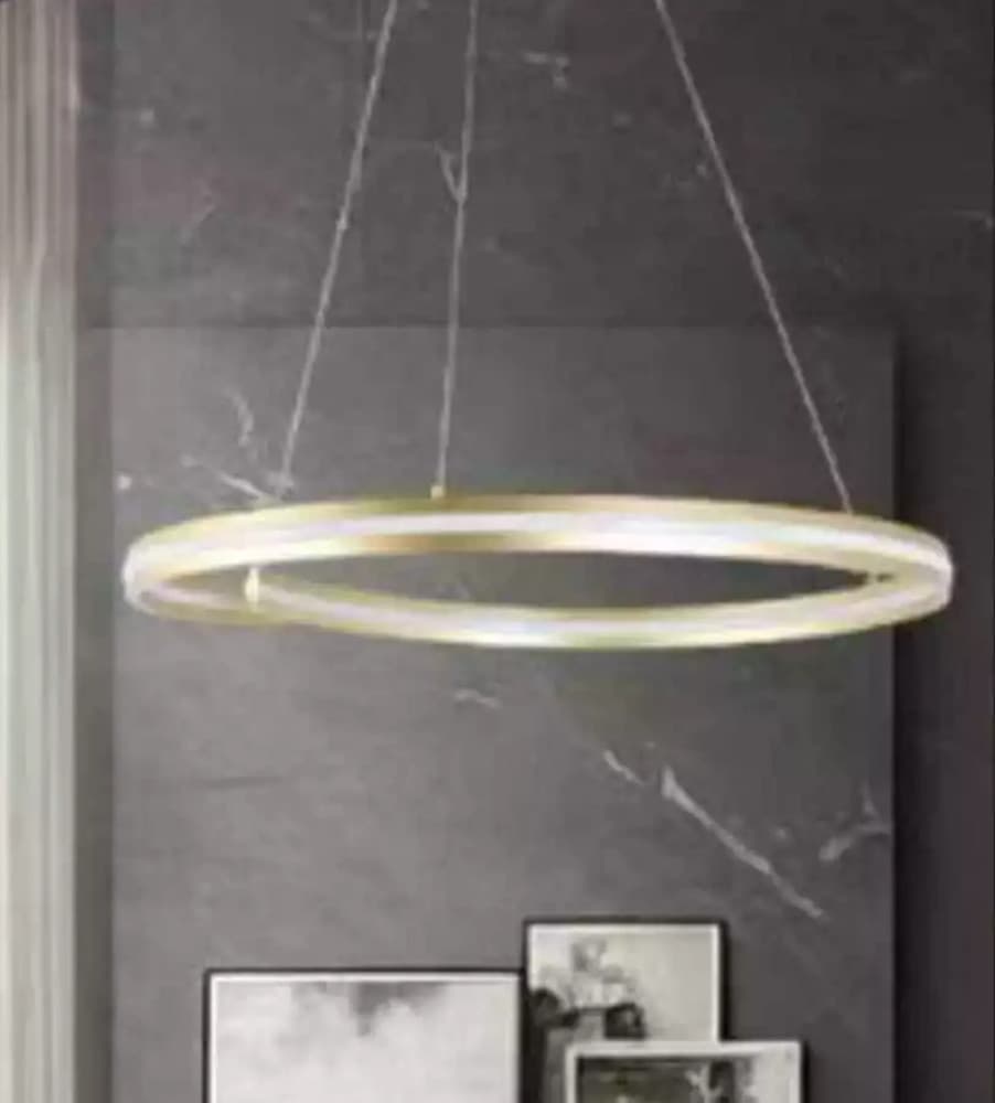 LAMPADARIO LED MODERNO A SEMICERCHIO 100W A SOSPENSIONE LUCE 6500K 70CM ORO 33443 - 4
