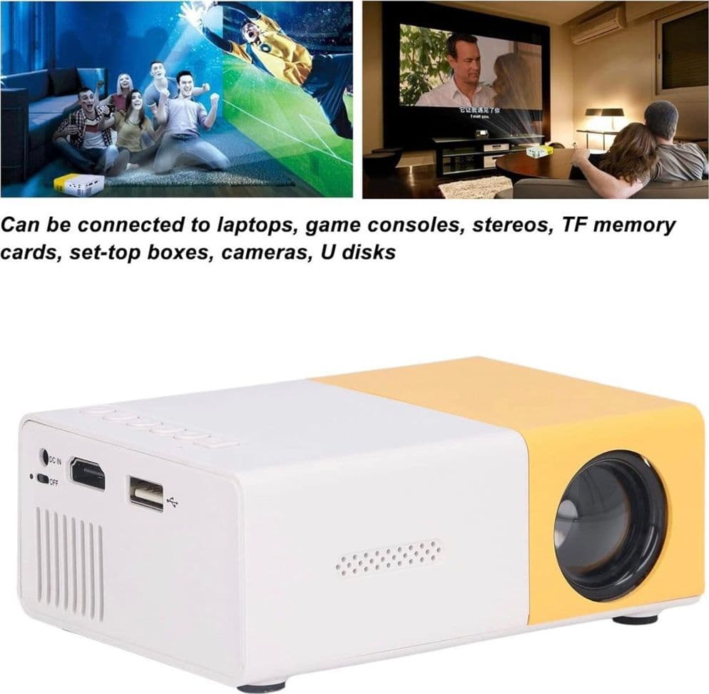 MINI PROIETTORE PORTATILE 1080P TELEFONO SMART HOME USO ESTERNO USB LAPTOP IOS - 10