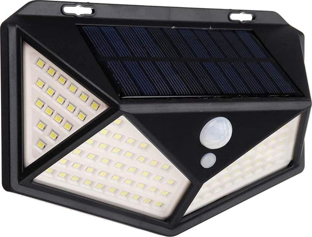 2 PZ LAMPADA SOLARE ESTERNO GIARDINO FARETTO FOTOVOLTAICO SENSORE LUCE 114 LED FARO - 6