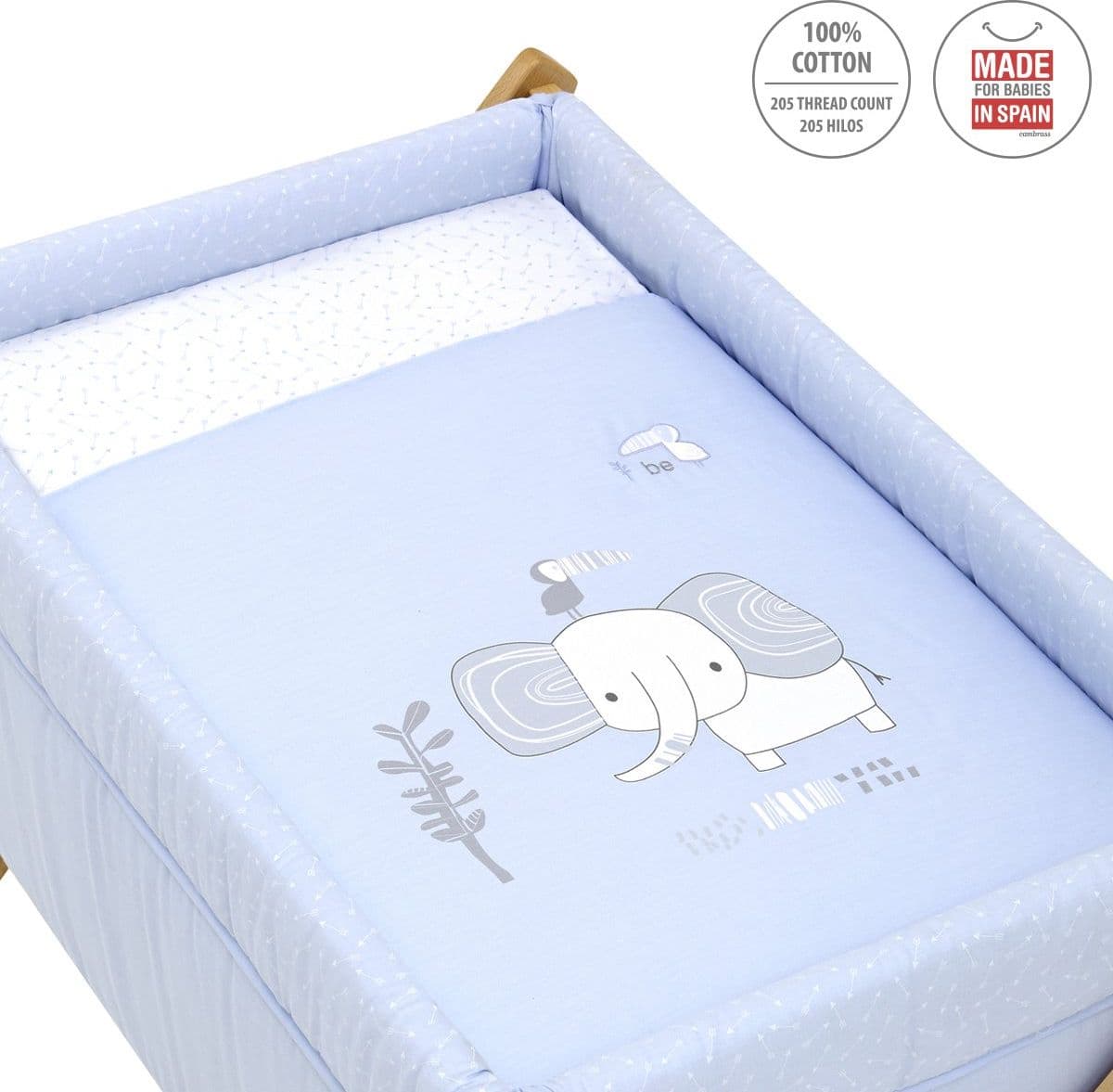 Culla X Di Legno Cambrass Une Be Zoe Celeste/Natural - 3