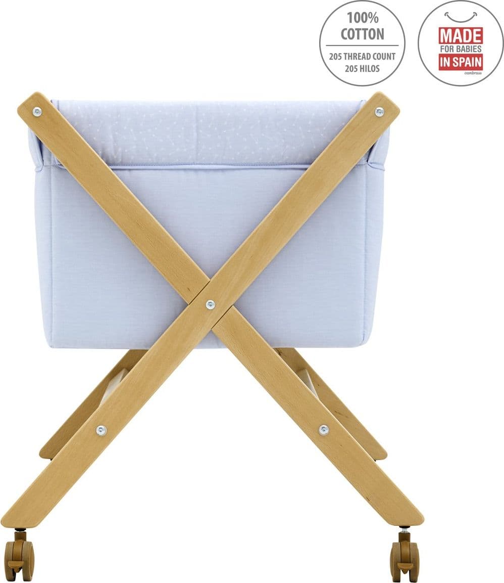 Culla X Di Legno Cambrass Une Be Zoe Celeste/Natural - 5
