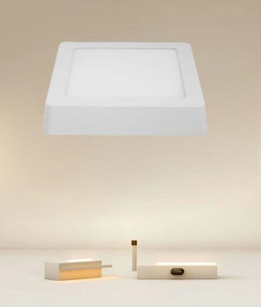 PLAFONIERA LED DA SOFFITTO 12W LUCE 3000K-6500K PARETE QUADRATO CON INTERRUTTORE 00175 - 4