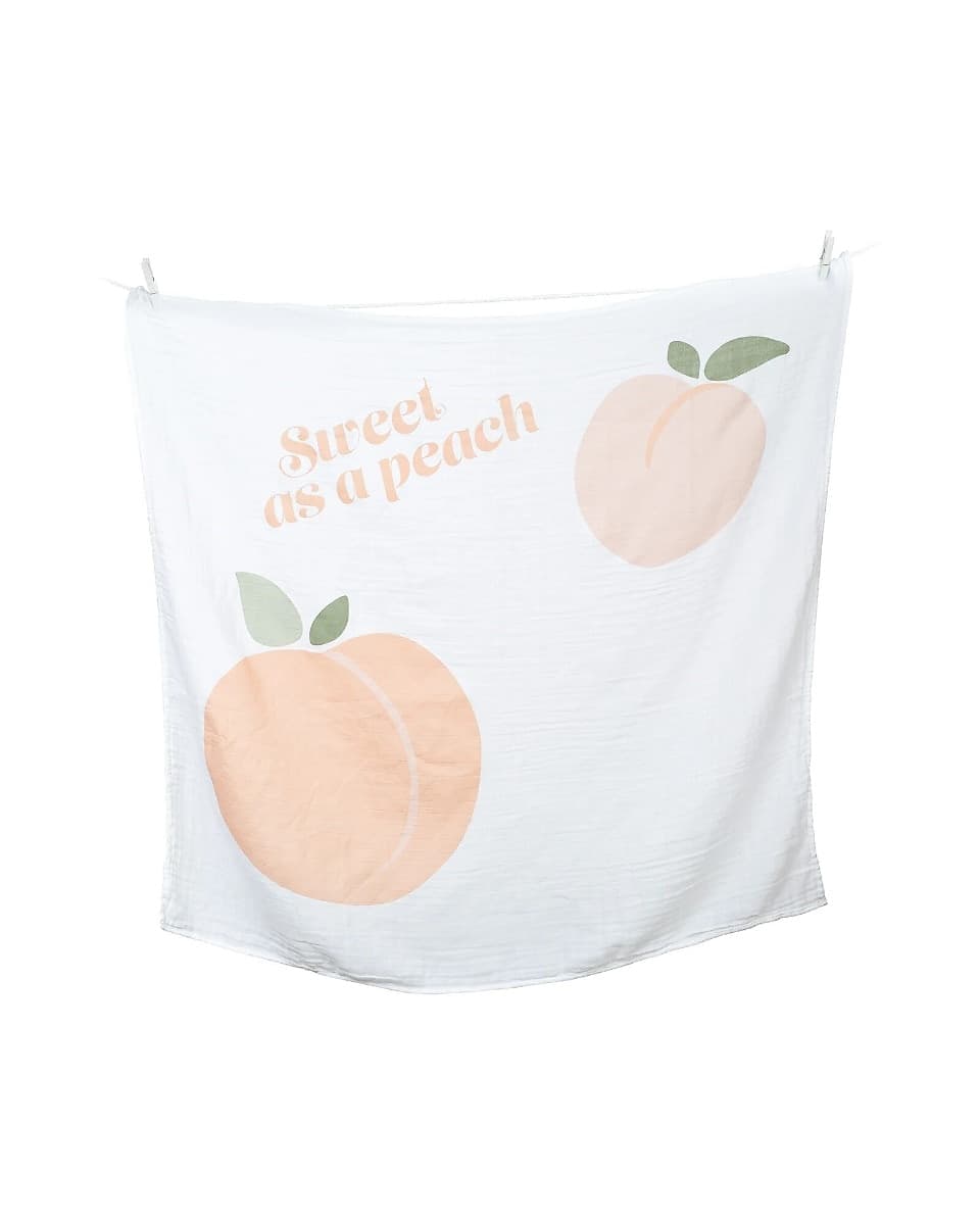Copertina Lulujo Baby - Sweet as a Peach - in Mussola di Cotone con Kit Cards in Copertine avvolgenti La Casa Del Bebè - Napoli, commercioVirtuoso.it