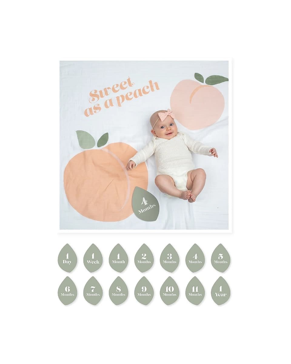 Copertina Lulujo Baby - Sweet as a Peach - in Mussola di Cotone con Kit Cards in Copertine avvolgenti La Casa Del Bebè - Napoli, commercioVirtuoso.it