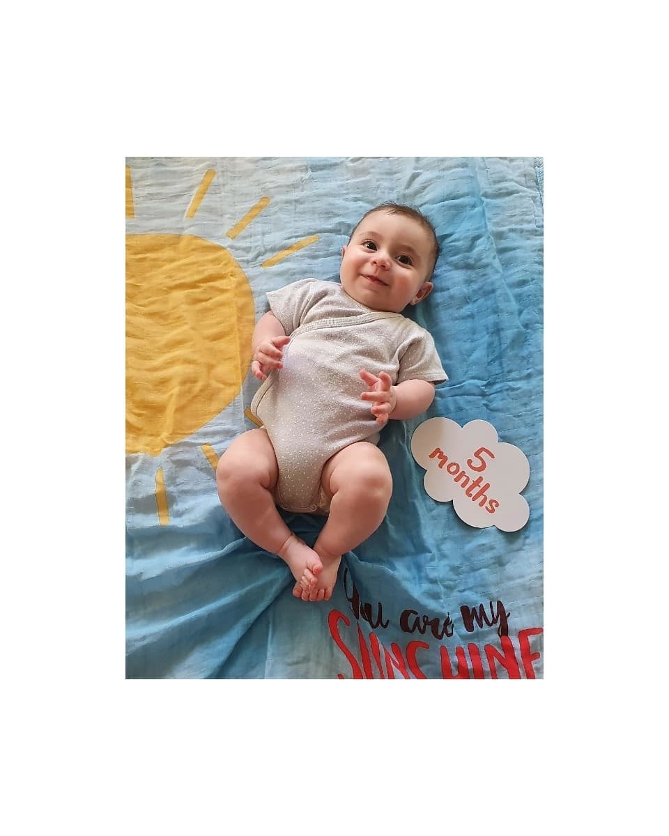 Copertina Lulujo Baby - You Are my Sunshine - in Mussola di Cotone con Kit Cards - 5