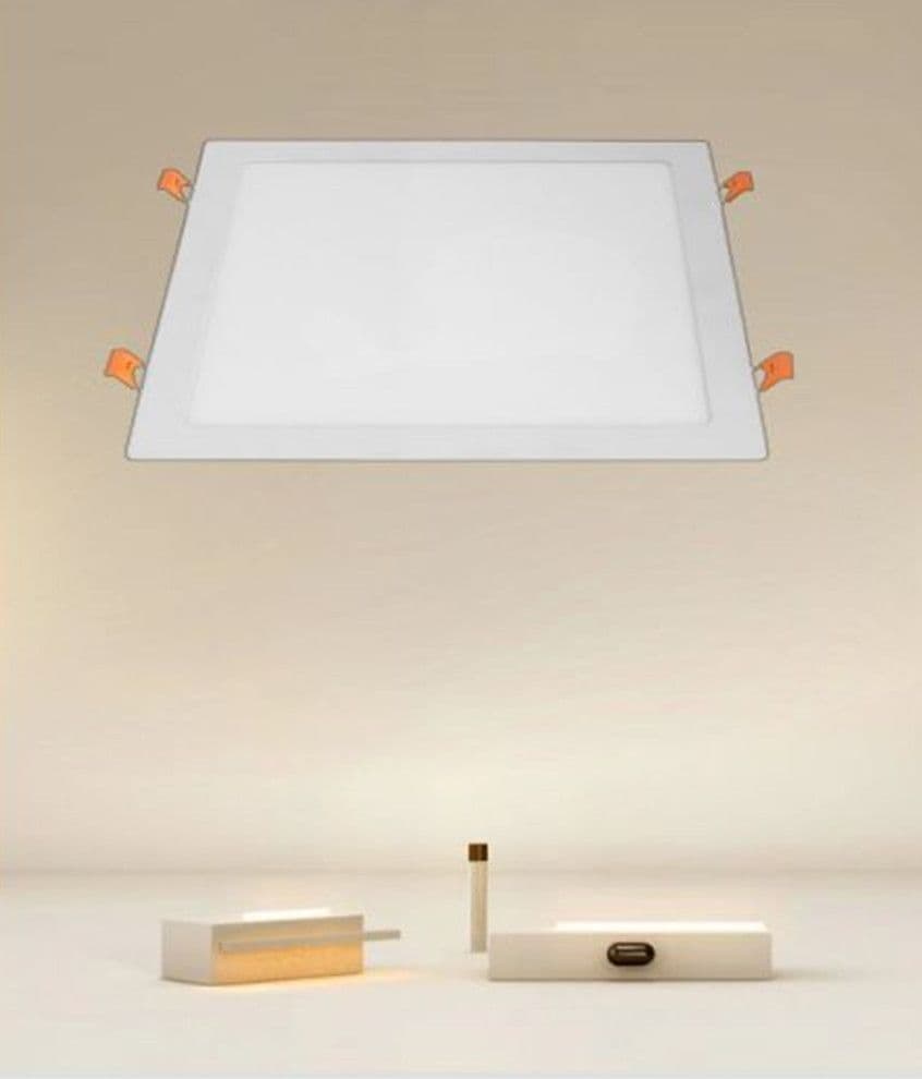 PANNELLO LED 24WATT DA INCASSO QUADRATO BIANCO 300MM LUCE 3000K-6500K IP20 00113 - 4