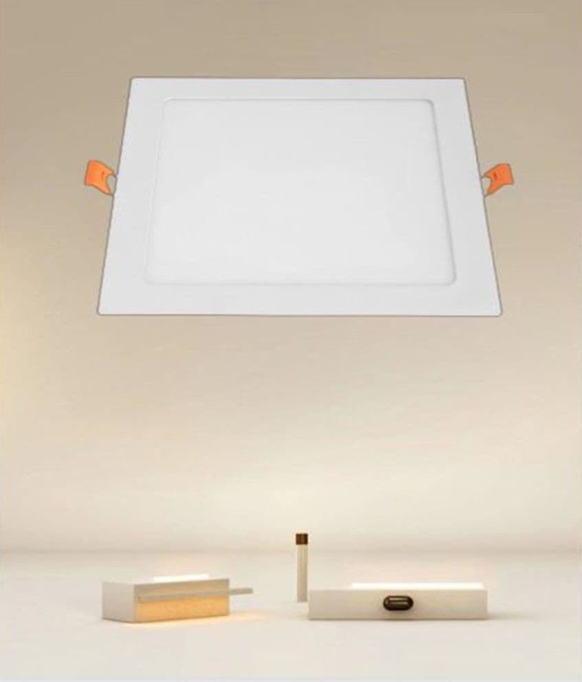 PANNELLO LED 18 WATT DA INCASSO QUADRATO BIANCO 225MM LUCE 3000K-6500K IP20 00106 - 4