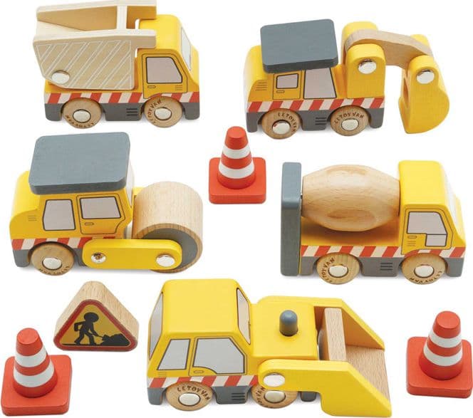 Set veicoli da cantiere 9 pezzi 2+ LE TOY VAN