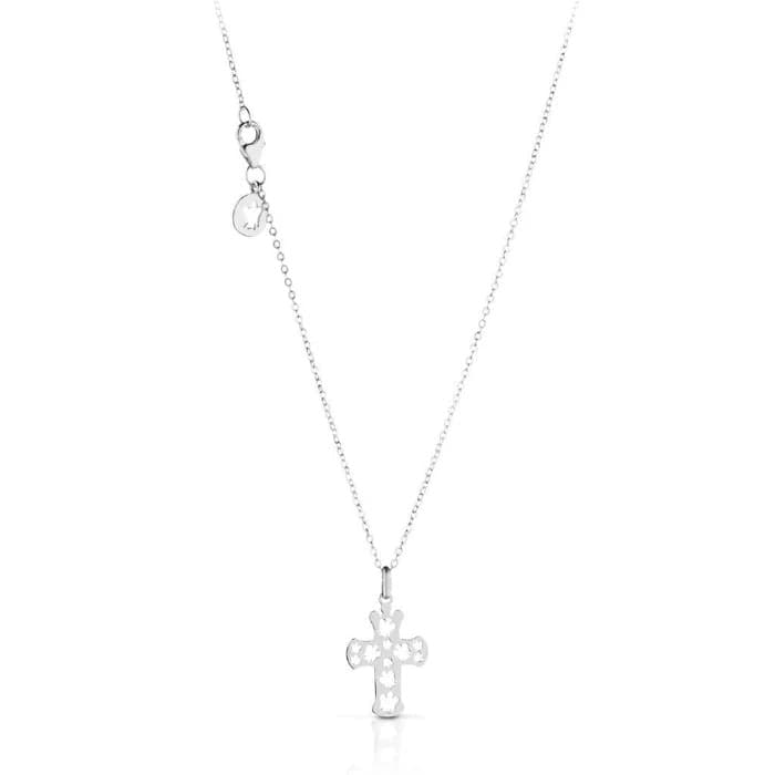 ROBERTO GIANNOTTI - COLLANA IN ORO BIANCO CON CROCE