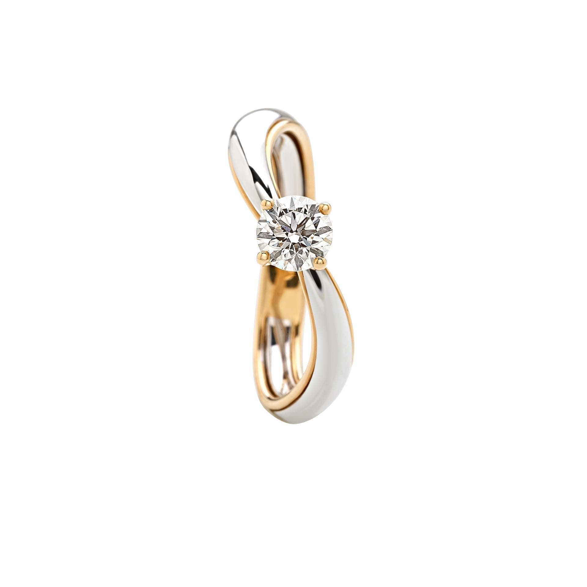 GIORGIO VISCONTI - ANELLO SOLITARIO ORO BIANCO E GIALLO - 3