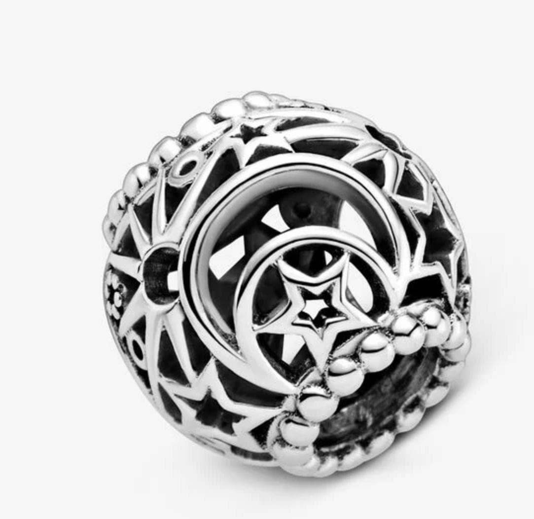 Pandora - Charm Openwork Sole, Stelle e Luna - 4