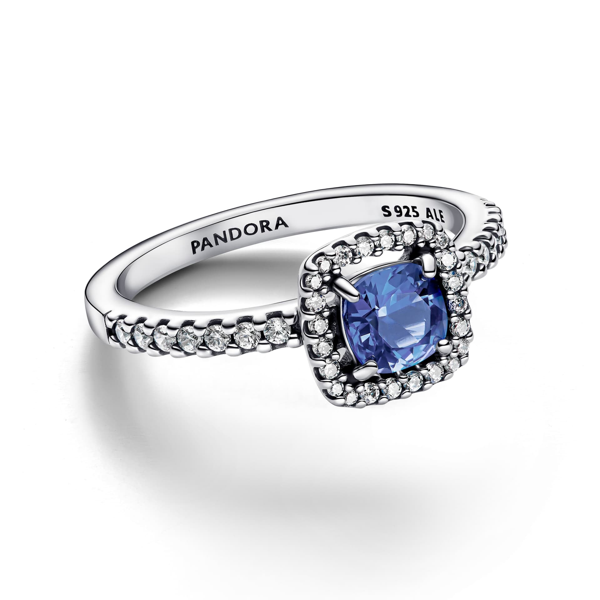 Pandora   Anello Punto Luce Quadrato Blu - 2